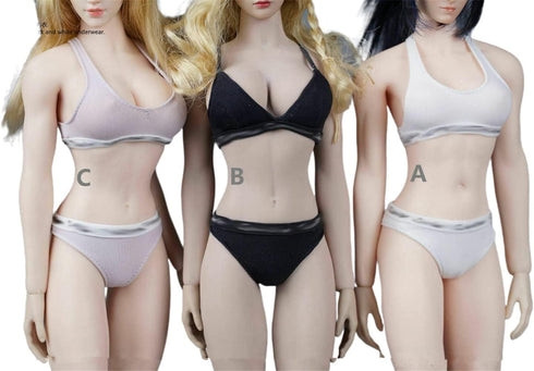 1/6 Scale Female Clothes,Female Pink Bras Underwear Clothing for 12inch PH TBL JO Seamless Action Figure Body (B)...