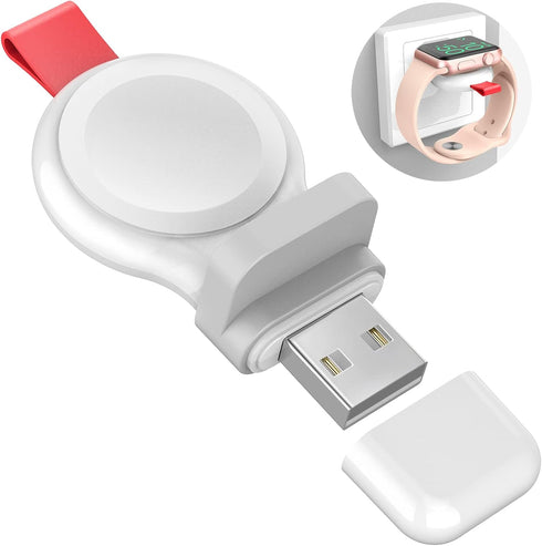 i.VALUX Travel Charger for Apple Watch, Portable Magnetic iWatch Wireless Charger, Cordless USB Fast Charging Compatible with Apple Watch Series 8...
