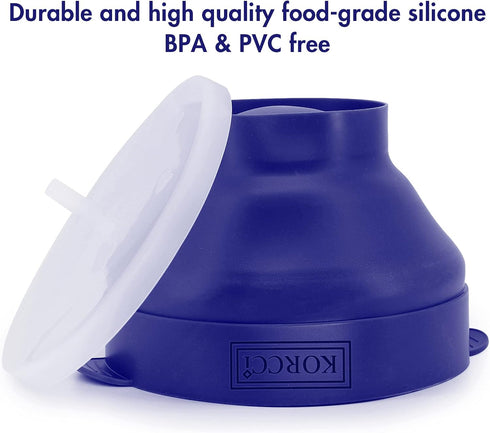 The Original Korcci Microwaveable Silicone Popcorn Popper, BPA Free Microwave Popcorn Popper, Collapsible Microwave Popcorn Maker Bowl, Use In Mic...