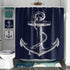 Custom Nautical Navy Blue Anchor Shower Curtain, 70x72 inch...