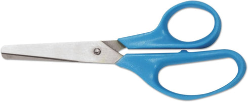 Universal UNV92024 5 in. Long 1.75 in. Cut Length Rounded Tip Kids' Scissors - Assorted Straight Handles (2/Pack)...