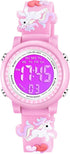 Venhoo Kids Watches 3D Cartoon Waterproof 7 Color Lights Toddler Wrist Digital Watch with Alarm Stopwatch for 3-10 Year Girls Little Child...