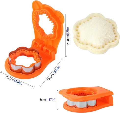 Sandwich Cutter And Sealing Machine, Flower Shaped Sandwich Cutter, Sturdy And Durable, Suitable For Children's Favorite Lunch Sandwich Cutter, Or...