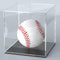 Acrylic Display Case, 4x4x4 Inch Cube Acrylic Boxes for Display, Clear Display Cases with Matte Black Base and Single-Piece Acrylic Box for Softba...