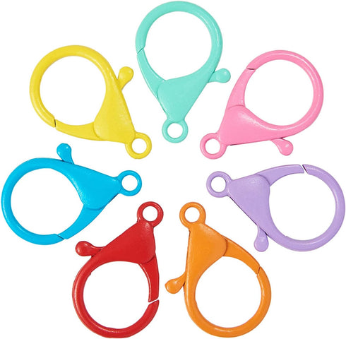 LiQunSweet 35 Pcs 7-Colors Iron Lobster Claw Clasp Hard Hook Lanyard Snap Clips DIY Accessories Hardware for Crafts Bags Keychains Jewelry Making ...