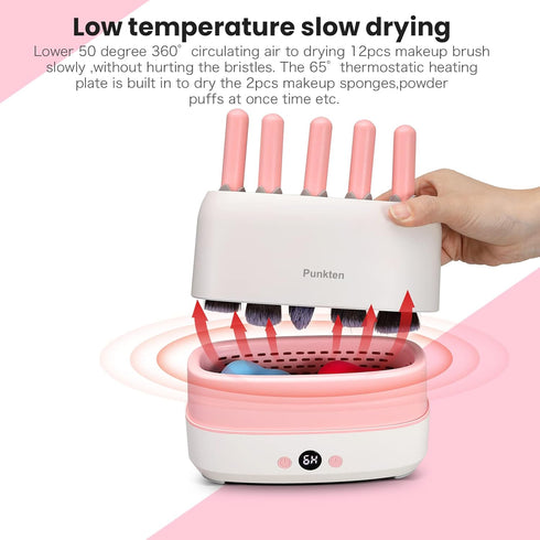 Makeup Brush Dryer Machine,Can Drying 12pcs Makeup Brushes,2pcs Sponges Or Powder Puff AT Once,Baked Slowly At Constant Temperature Without Hurtin...