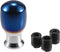 Shift Knob, 8cm Universal for Automatic and Manual Vehicle Gear Shifter Knob with 3 Adapter Titanium Alloy Burnt Blue, 1 Set...