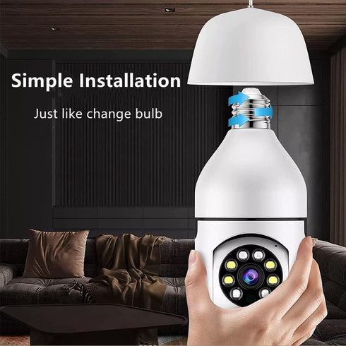 Light Bulb Security Camera Home Wireless WiFi Camera Surveillance Camera Baby Monitor Nanny Cam Pet Camera Video Recording with Audio Remote Contr...