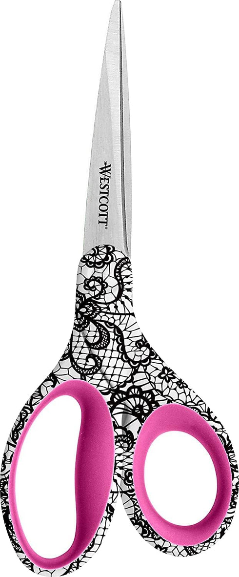 Westcott Trendsetter Straight Lace Pattern Scissor, 8" (16660),Multi...