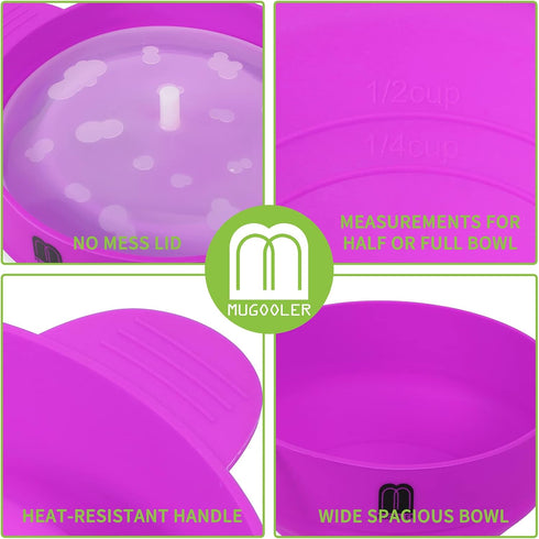 MMUGOOLER Original Microwave Popcorn Popper Silicone Popcorn Maker, Collapsible Bowl with Lid, Without BPA and Dishwasher Safe, Quick & Easy(Purpl...
