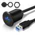 USB 3.0 Car Mount Flush Cable with LED Indicator Single Port, USB3.0 Male to Female Extension for Car Truck Boat Motorcycle Dashboard Panel 3ft...