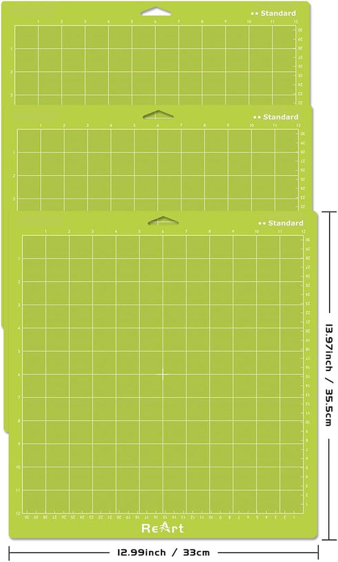 ReArt Standard grip Cutting Mat 12x12 inch 3 Pack...