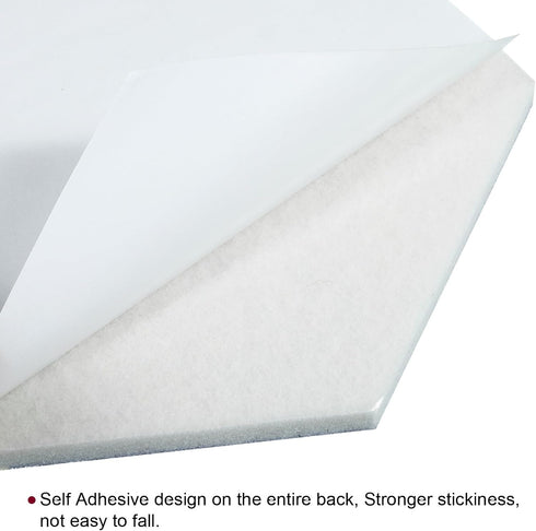 PATIKIL Hexagon Felt Board Tiles, 4 Pack Self Adhesive Moon Wall Pin Bulletin Board with Push Pins for Photos Memos Home Office Decor, Purple...