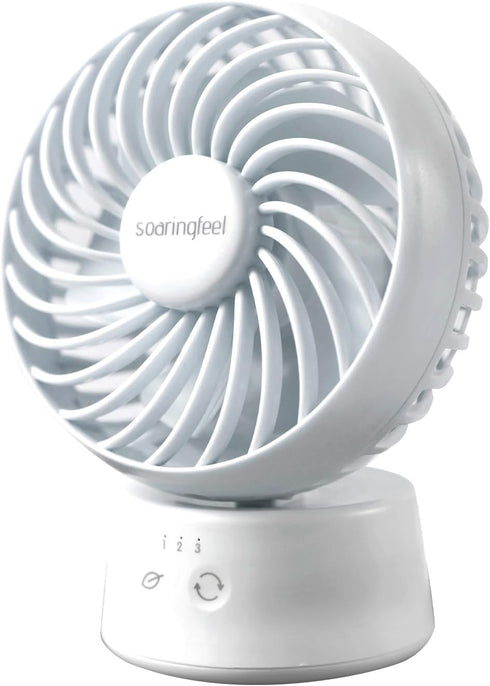 Portable Oscillating Desk Fan Handheld Table Fan Small Mini Fans Rechargeable 3.5 Inches Portable Mini Table Top Fans for Office Desk Indoor/Outdo...