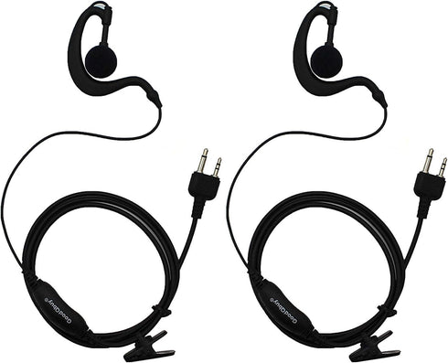 2Pcs G Shape Clip-Ear Walkie Talkie Headset Earpiece with Mic is compatible with Midland LXT118 GXT1000VP4 LXT500VP3 LXT600VP3 LXT380 2-pin...