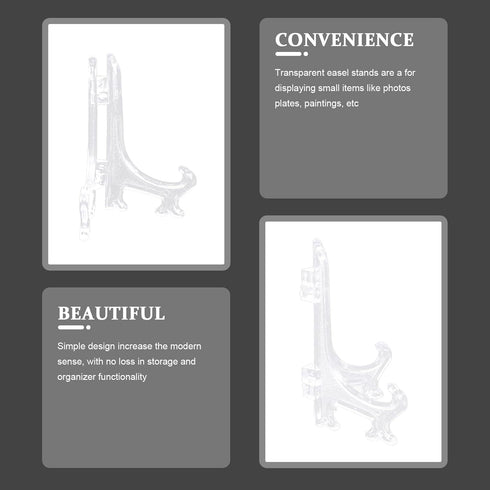 12pcs Photo Frame Stand Desk Easel Clear Monitor Stand Book Display Stand Acrylic Easels Novel Display Stand Plate Stands for Display Picture Fram...