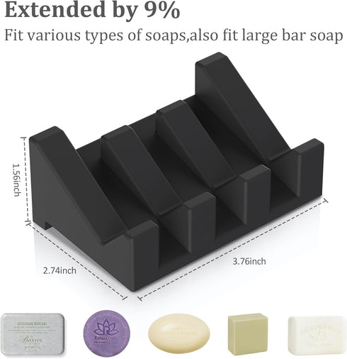 Silicone Soap Holder Self Draining Waterfall Drying Tray,Soap Dish for Shower Wall with Draining Easy to Clean and Store(3PCS)...