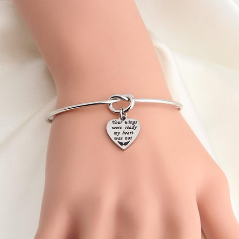 WUSUANED Memorial Jewelry Your Wings Were Ready My Heart Was Not Bracelet Necklace Loss of Loved One Gift (your wings were ready bracelet)...
