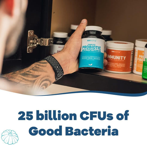 GOBIOTIX Probiotic Multivitamin Supplement - Daily Multivitamins with Probiotics - 25 Billion CFU - Boost Immunity and Digestive Health, Probiotic...