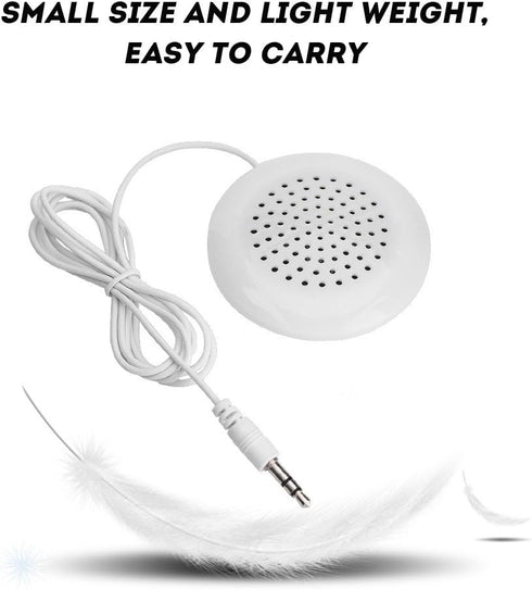 ASHATA Portable Pillow Speaker, Mini Stereo Speaker with 3.5mm Aux Plug for MP3, Phone, CD Player, etc (White)...