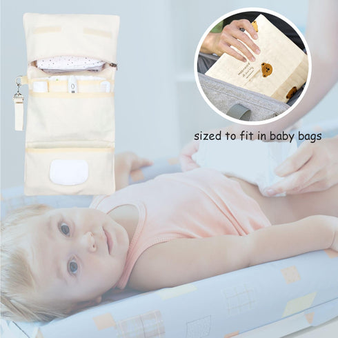 Baby Bag Organizer, Portable Baby Stroller Mini Diaper Bag Handbag Travel Set with, Quilted Baby Bag with Stroller Straps and Foldable Newborn Bab...