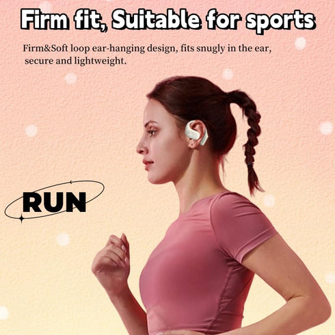 Open Ear Headphones, True Wireless Earbuds with Microphone,Lightweight, Bluetooth 5.3 Headphones with IPX4 Waterproof, Headsets with Earhooks, Air...