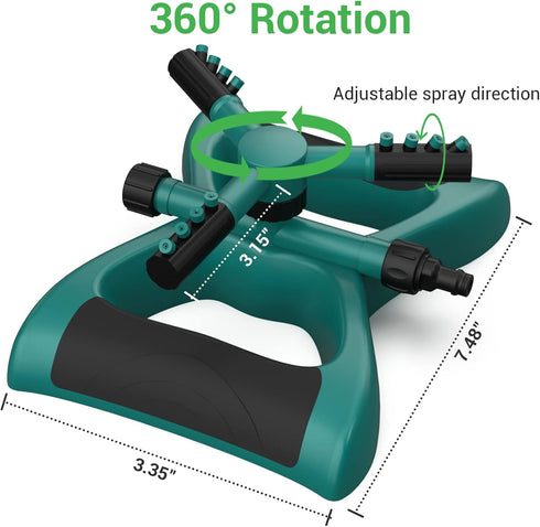 LAOZHOU Sprinkler Water Sprinklers for Lawn Yard and Garden Large Coverage Area Oscillating Hose 360 Degree Rotating Sprinkler Irrigation System (...