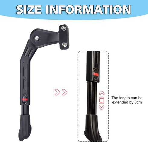 Adjustable Rear Bike Kickstand Aluminium Alloy Kick stand Fits For 22/24/26/28 Inch Mountain bike,Road bicycle,MTB,E-Bikes...