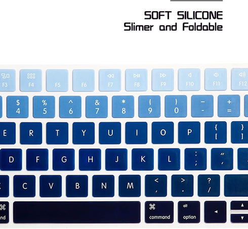 Silicone Keyboard Cover Skin Protector for Magic Wireless Bluetooth Keyboard MLA22LL/A (A1644,2015 Released) European ISO Layout,Ombre Blue...