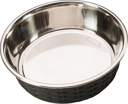 Ethical Pets Soho Basket Weave Stainless Dog Dish, 15 oz, Black (58511.0)...