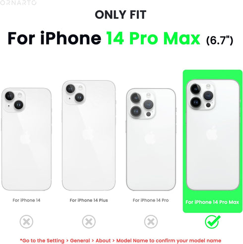 ORNARTO Compatible with iPhone 14 Pro Max Case 6.7, Slim Liquid Silicone 3 Layers Full Covered Soft Gel Rubber Phone Case Protective Cover with Mi...