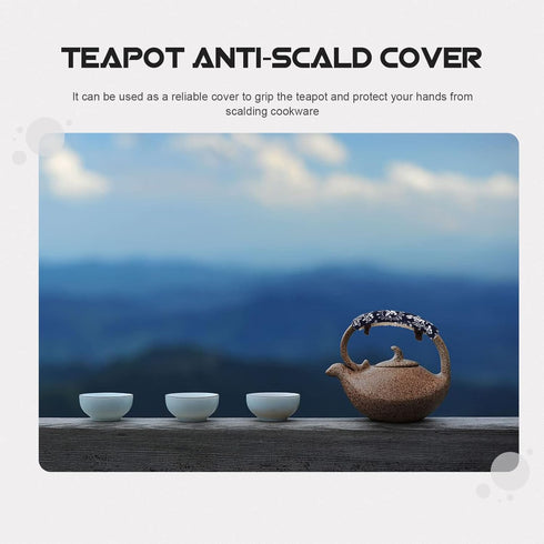 Pot Holders Teapot Handle Holder Cloth Tea Pot Handle Cover - Non Slip Pot Holder Sleeve Teakettle Handle Sleeve for Home Kicthen (Blue) Pan Handl...
