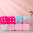 Heart Embroidered Baby Pink Fuzzy Plush Dice - 3-Inch Decorative Car Mirror Hanging Ornaments, Soft Foam, Easy Install, Great Gift Idea (Baby Pink...