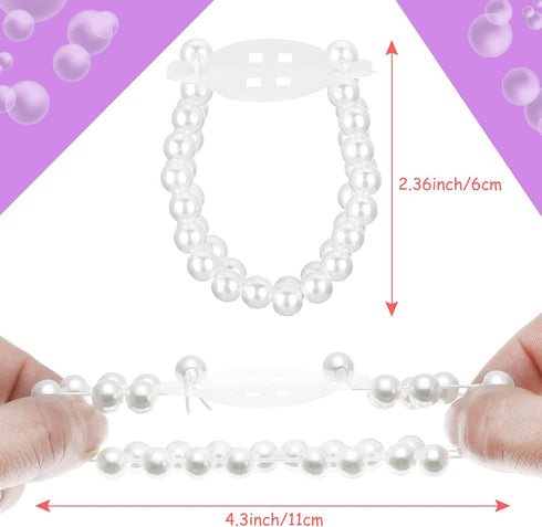 Hicarer 24 Pieces Corsage Wristlet Elastic Pearl Wrist Bands Wedding Wrist DIY Faux Flowers Decor for Wedding Festival Beach Party...