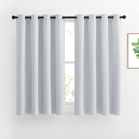 NICETOWN Greyish White Room Darkening Curtains - Window Treatment Thermal Insulated Grommet Panels/Drapes for Bedroom (2 Panels, 52 by 54)...