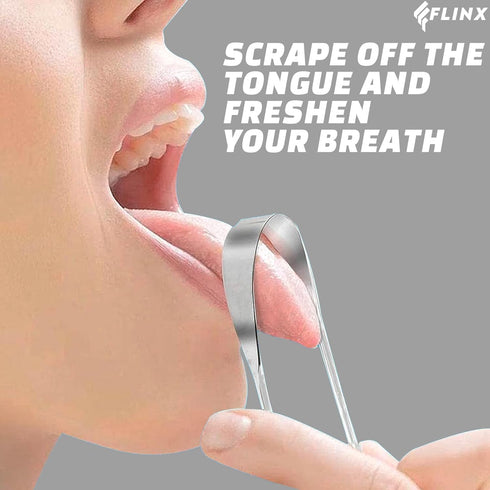 Tongue Scrapers for Adults & Kids Pack of 2 Metal Tongue Scrapers for Fresh Breath, Stainless Steel Tongue Cleaners, Tongue Scrappers, Reusable Ra...