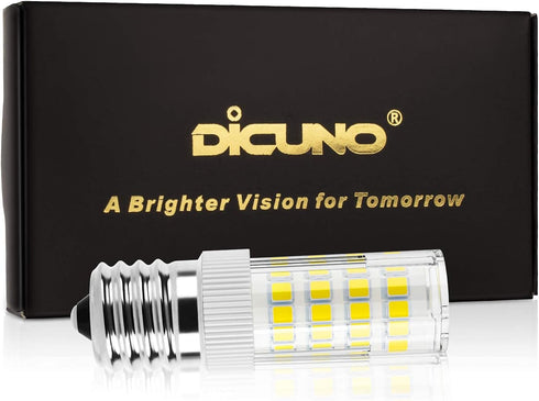 DiCUNO E17 LED Bulb, Appliance Bulbs, Microwave Oven, Stovetop Light, 4W 400lm, Daylight White 6000K, Non-dimmable 40w Equivalent Replacement for ...