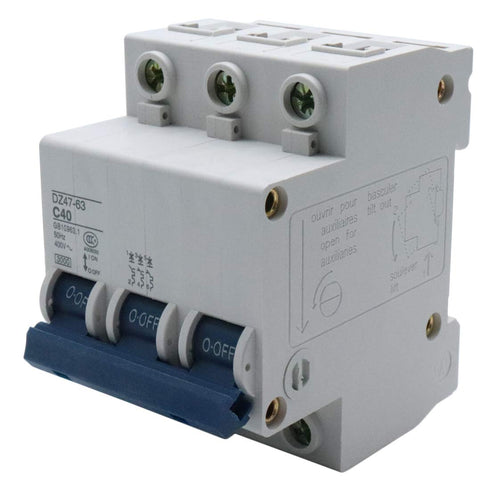 40 Amp Three-Pole Circuit Breaker Switch, Din Rail Mounted Home Use Circuit Breaker for Household Appliance Circuit Security Protection (DZ47-63 C...