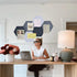6 Pcs Gray Hexagon Cork Board Bar Strips with 50 Pushpins & Sticky Notes, Self-Adhesive Bulletin Board Strips No Damage for Wall, Felt Pin Board f...