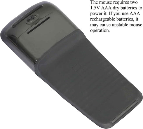 Bluetooth Arc Touch Mouse Slim and Portable Mini Wireless Computer Mouse Folding Ergonomic Optical Mice for Notebook Laptop Tablet (Bluetooth-Blac...