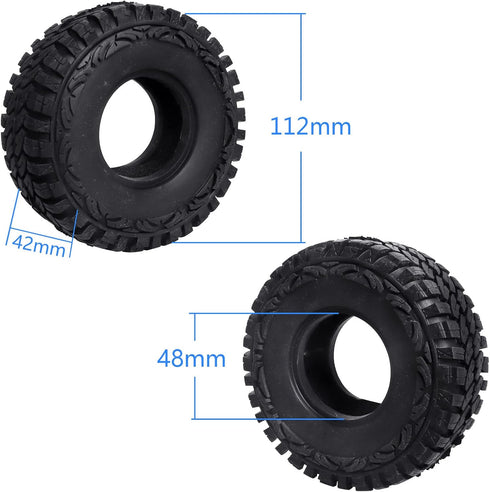 4PCS 1.9 Crawler Tires Outer Diameter 114mm with Foam Inserts for 1/10 RC Rock Crawler Axial SCX10 SCX10 III AXI03007 D90 TF2 MST Tamiya CC01...