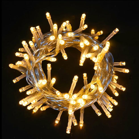LED Christmas Tree Lights - Mini Warm White String Lights Plug in, 8 Modes Outdoor Christmas Lights for Tree Party Decorations, 100 LED 8 Feet, Cl...
