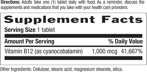 Country Life Vitamin B-12, 1000 mcg, 60 Tablets...