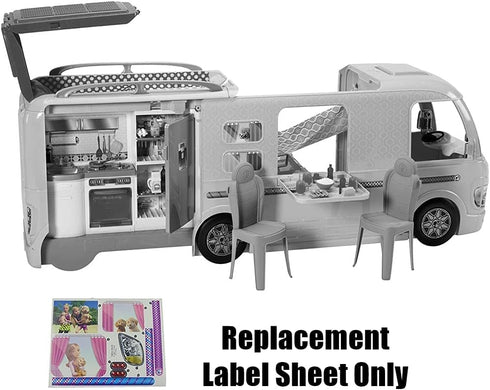 Replacement Labels for Barbie Doll Dream-Camper Playset - FBR34 ~ Replacement Camper Stickers ~ Set A...
