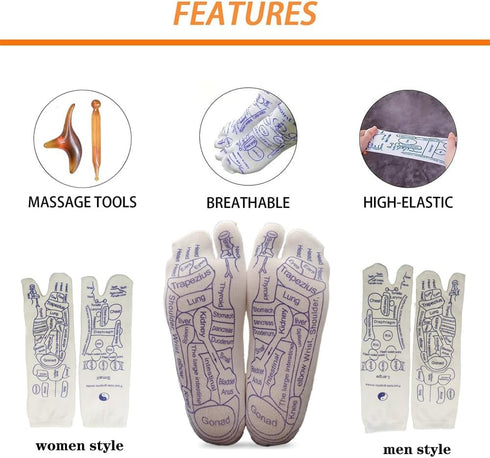 Reflexology Socks|Foot Massage Tool for Neuropathy & Trigger Point Relief|Relaxation Foot Pain Relief Remedy for Foot Massage (Men+New Gloves)...