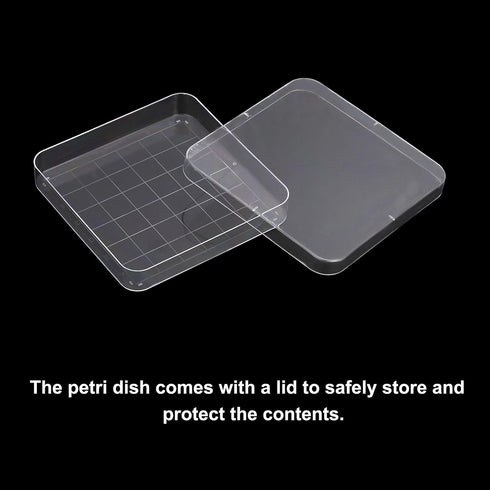 PATIKIL 100mm Plastic Petri Dishes with Cover, 10 Pcs Grid Squares Petri Plates Tissue Culture Plate for Lab Science Experiment, Clear...