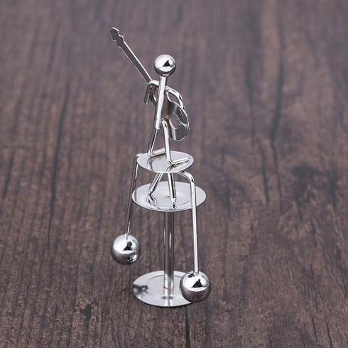 Veemoon Perpetual Motion Desktop Ornament Metal Balance Decoration Small Physics Decor Perpetual Motion Machines Energy Desk Mini Iron Art Decor f...