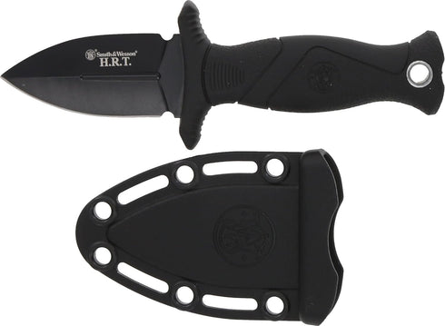 Smith & Wesson 5in High Carbon SS Fixed Blade Knife with 2 in 1 False Edge Blade and Stainless Steel Finish for Outdoor Tactical Survival and EDC...