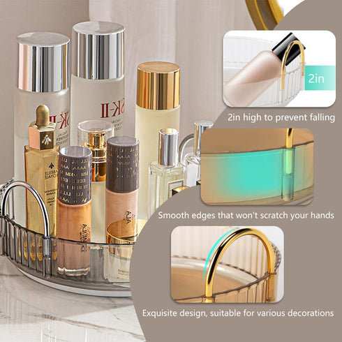 Rotating Makeup Organizer for Vanity, Spinning Cosmetics Storage for Bathroom Countertop, Skincare Holder Rack for Facial Cream, Perfume, Lotion, ...