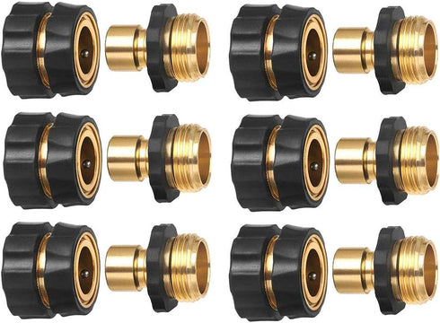 HQMPC Garden Hose Connector Garden Hose Quick Connector Male and Female 3/4" GHT 6 SETS …...